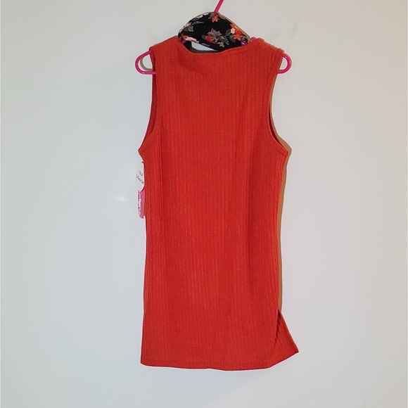 NEW! "Girls Love Pink" Big Girls Orangey Red Pullover Sweater w/ Scarf Sz 10/12 - Picture 4 of 9
